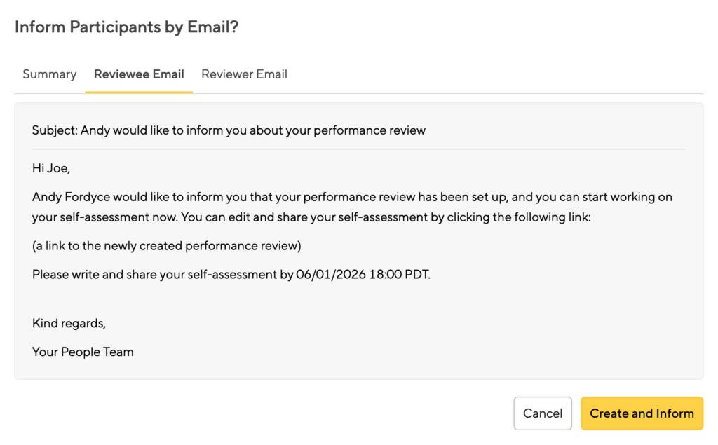 Preview of emails before launching Reviews