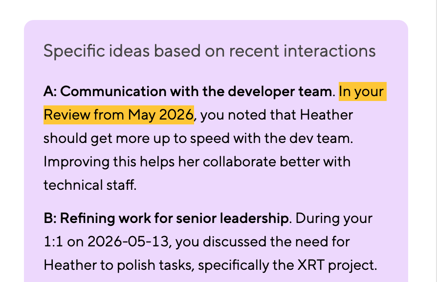 Overview of all Performance Reviews in a company, grouped by department