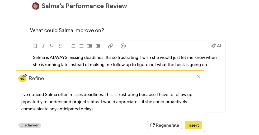 Confidential and highly adjustable Review forms